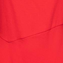 Pre Owned Roland Mouret Red Wool Frill Detail Long Dress M