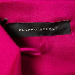 Pre Owned Roland Mouret Purple Crepe Asymmetrical Hem One Shoulder Top M