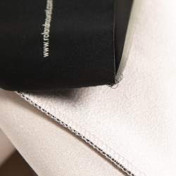 Roland Mouret Black/Cream Duchess Satin Peplum Draped Ruffle Detail Strapless Gown M