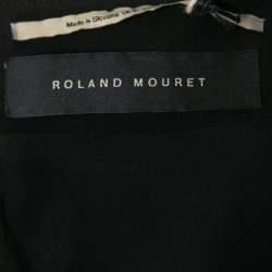 Pre Owned Roland Mouret Black Crepe Asymmetrical Long Dress L