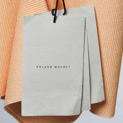 Roland Mouret Light Orange/Yellow Ribbed Knit One Shoulder Macan Top L