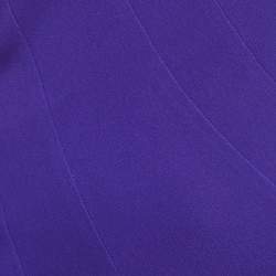 Pre Owned Roland Mouret Royal Purple Crepe Flared Templeton Gown M
