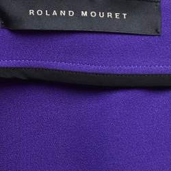 Pre Owned Roland Mouret Royal Purple Crepe Flared Templeton Gown M