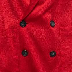 Pre Owned Roland Mouret Red Silk Double Breasted Blazer M
