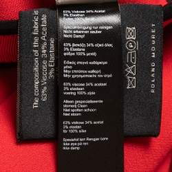 Pre Owned Roland Mouret Red Crepe Full Sleeve Short Dress M