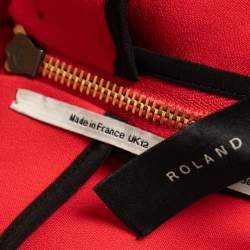Pre Owned Roland Mouret Red Crepe Full Sleeve Short Dress M
