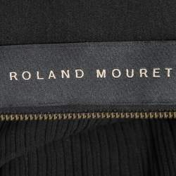 Pre Owned Roland Mouret Black Plisse Crepe Peplum Top M