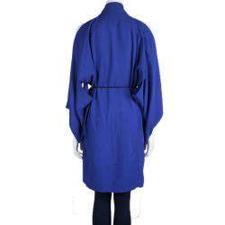 Pre Owned Roland Mouret Blue Roche Cold Shoulder Kimono Top S