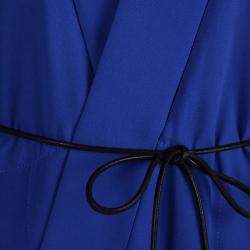 Pre Owned Roland Mouret Blue Roche Cold Shoulder Kimono Top S