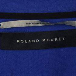 Pre Owned Roland Mouret Blue Roche Cold Shoulder Kimono Top S