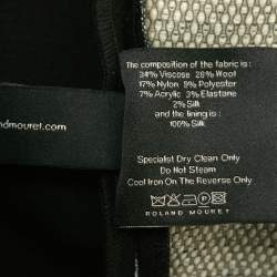 Pre Owned Roland Mouret Black Knit Contrast Mini Dress M