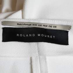 Roland Mouret White Crepe Flared Leg Trousers M