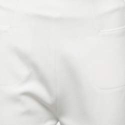 Roland Mouret White Crepe Flared Leg Trousers M