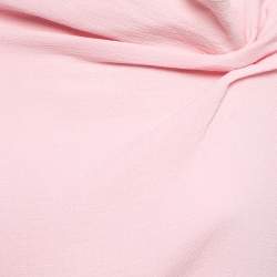 Roland Mouret Pink Wool Draped Back Open Blouse M