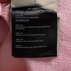 Roland Mouret Pink Wool Draped Back Open Blouse M