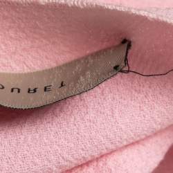 Roland Mouret Pink Wool Draped Back Open Blouse M