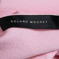 Roland Mouret Pink Wool Draped Back Open Blouse M