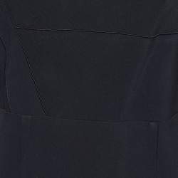 Pre Owned Roland Mouret Black Crepe Paneled Tie Detail Midi Dress M