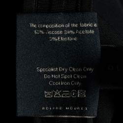 Pre Owned Roland Mouret Black Crepe Paneled Tie Detail Midi Dress M