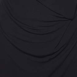 Pre Owned Roland Mouret Black Jersey Draped & Lace Back Maxi Dress M