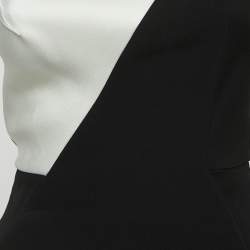 Pre Owned Roland Mouret Black Crepe Draped Slit Detail Sleeveless Maxi Dress S