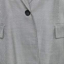 Pre Owned Roland Mouret Grey Houndstooth Wool & Silk Pant Suit M