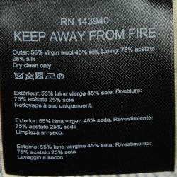 Pre Owned Roland Mouret Grey Houndstooth Wool & Silk Pant Suit M