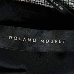 Pre Owned Roland Mouret Grey Houndstooth Wool & Silk Pant Suit M