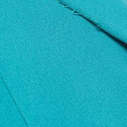 Pre Owned Roland Mouret Blue Crepe Folded Shoulder Detail Mini Dress S