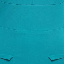 Pre Owned Roland Mouret Blue Crepe Folded Shoulder Detail Mini Dress S