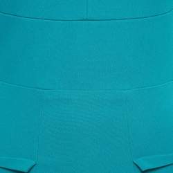 Pre Owned Roland Mouret Blue Crepe Folded Shoulder Detail Mini Dress S