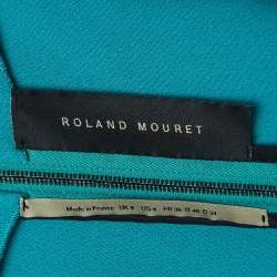 Pre Owned Roland Mouret Blue Crepe Folded Shoulder Detail Mini Dress S