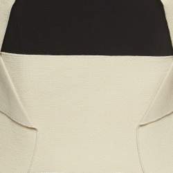 Pre Owned Roland Mouret Black/Beige Wool Trimmed Crepe Paneled Mini Dress M
