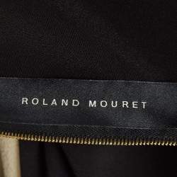 Pre Owned Roland Mouret Black/Beige Wool Trimmed Crepe Paneled Mini Dress M