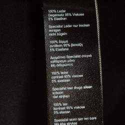 Pre Owned Roland Mouret Black Leather and Crepe Sleeveless Sheath Dress S