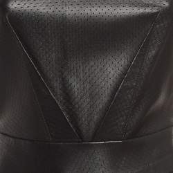 Pre Owned Roland Mouret Black Leather and Crepe Sleeveless Sheath Dress S