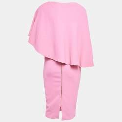 Pre Owned Roland Mouret Pink Stretch Crepe One Shoulder Amaral Dress M