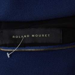 Pre Owned Roland Mouret Blue Wool Lace-Up Detail Midi Kaftan Dress M