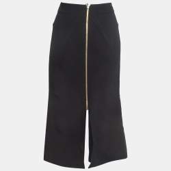 Pre Owned Roland Mouret Black Stretch Crepe Zipper Epirus Skirt M