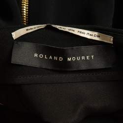Pre Owned Roland Mouret Black Stretch Crepe Zipper Epirus Skirt M