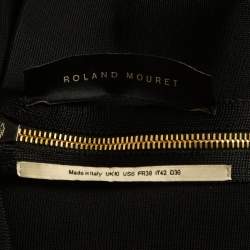 Pre Owned Roland Mouret Black Stretch Knit One Shoulder Brattle Dress M
