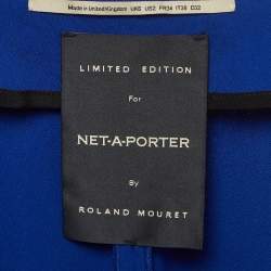 Pre Owned Limited Edition By Roland Mouret Blue Stretch Crepe Draped Slit Trousers S