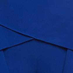 Pre Owned Limited Edition By Roland Mouret Blue Stretch Crepe Draped Slit Trousers S