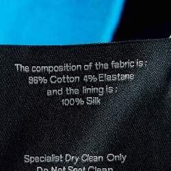 Pre Owned Roland Mouret Azure Blue Cotton Midi Dress L