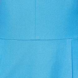 Pre Owned Roland Mouret Azure Blue Cotton Midi Dress L