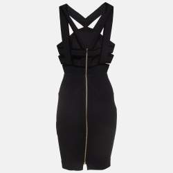 Pre Owned Roland Mouret Black Stretch Crepe Cutout Mini Dress S