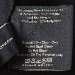 Pre Owned Roland Mouret Black Stretch Crepe Cutout Mini Dress S