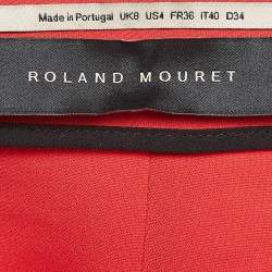 Pre Owned Roland Mouret Red Wool Midi Skirt S