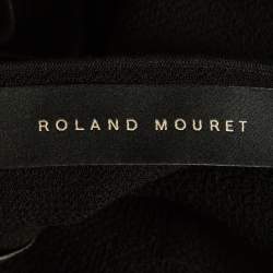 Roland Mouret Black Wool Asymmetric Draped Top M