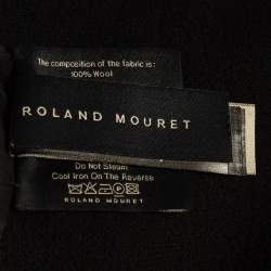 Roland Mouret Black Wool Asymmetric Draped Top M